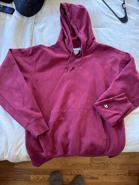 Champion Burgundy Hooded Sweatshirt - Men's Pullover